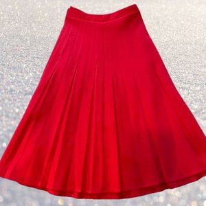 Pleated Wool Midi-Skirt